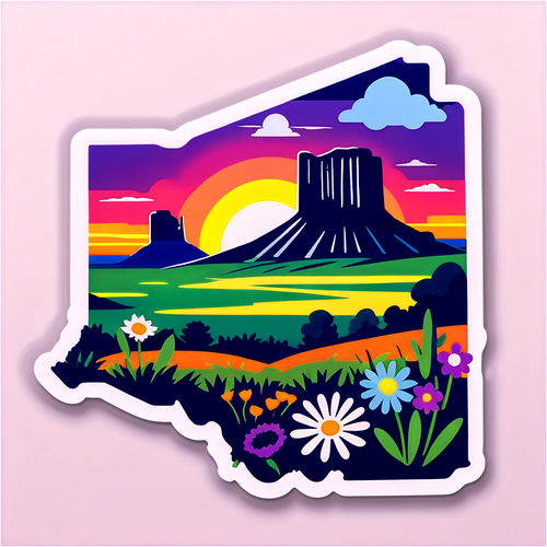 Adesivo a tema avventura con i paesaggi naturali dell'Oklahoma