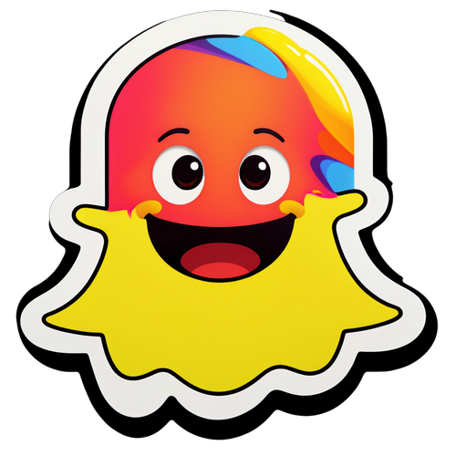 Klistermärke med Snapchat-logotyp och roliga uttryck