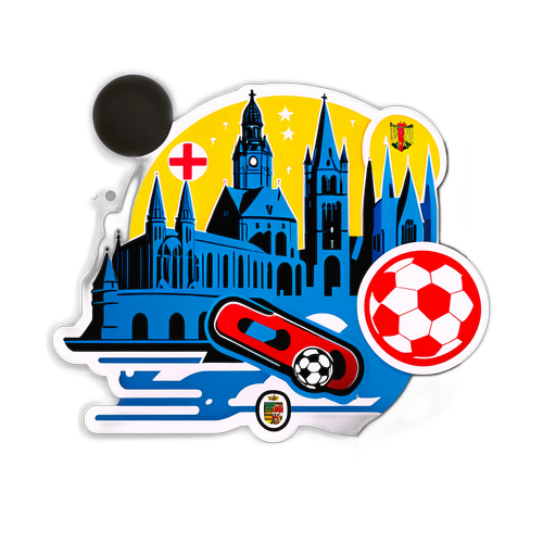 Basels historiske vartegn med fodboldelementer