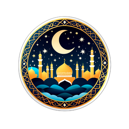 Autocollant artistique de la Nuit d'Isra et Miraj