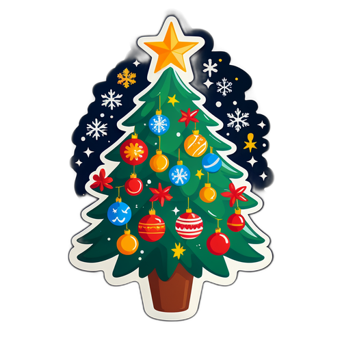 Brad de Crăciun Decorat cu Stil Venezuelan