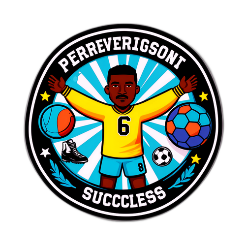 Adesivo Colorato di Ferguson con Elementi di Calcio Retro