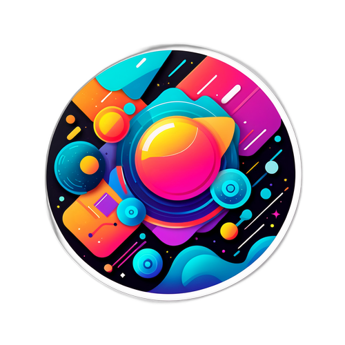 科技感的抽象風格貼紙