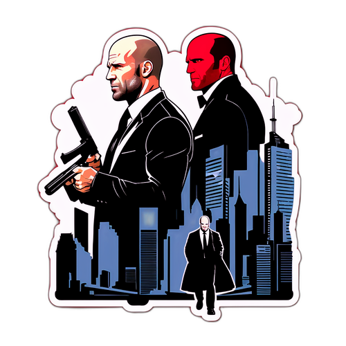 Σχεδίαση αυτοκόλλητου με εμβληματικούς χαρακτήρες του Τζέισον Στέιθαμ