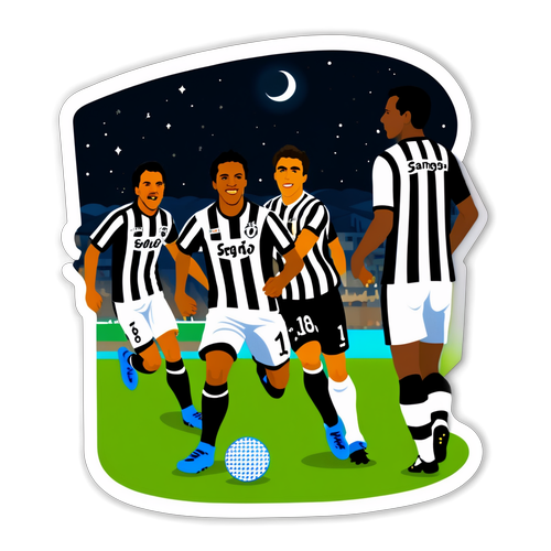 Peisaj nocturn cu meciul dintre Botafogo și Santos