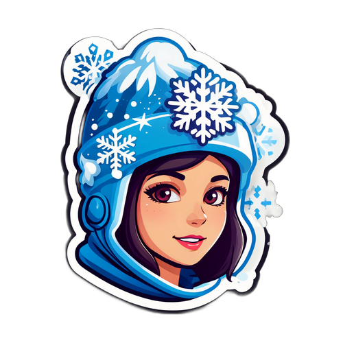 Samolepka s pokrývkou hlavy z ledu a sněhu
