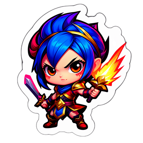Chibi-karaktär från League of Legends i duel