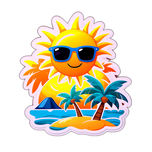Stiker Kartun Matahari Cute