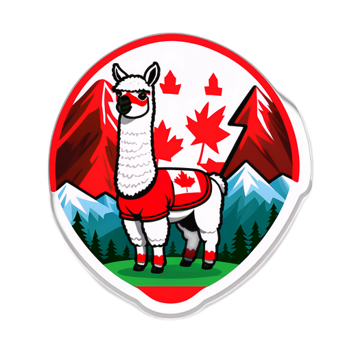 Alpaka z Finska v kanadském dresu