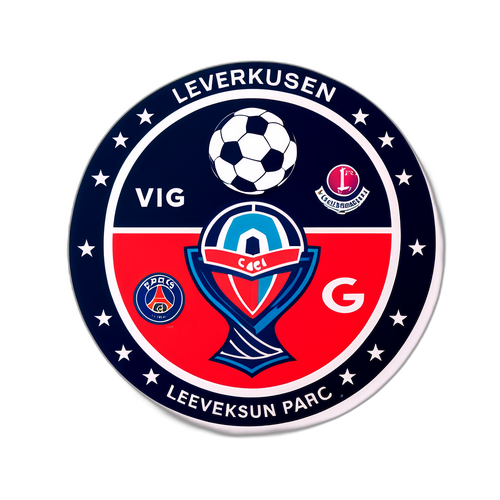 สติกเกอร์ที่แสดงการแข่งขันสดระหว่างเลเวอร์คูเซนและพีเอสจี