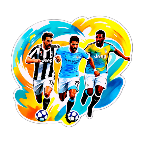 Sticker ya Mchoro wa Maji: Juventus dhidi ya Man City