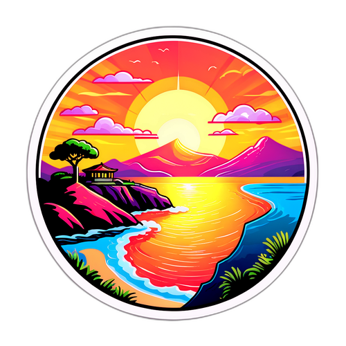 Sticker Idilliaco di Tindari al Tramonto