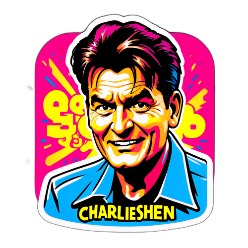 Nálepka s Charliem Sheenem