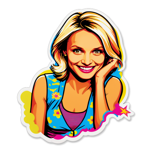 Autocollant pop art de Cameron Diaz