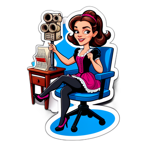 Karikatur av Henriette Steenstrup i teaterpose