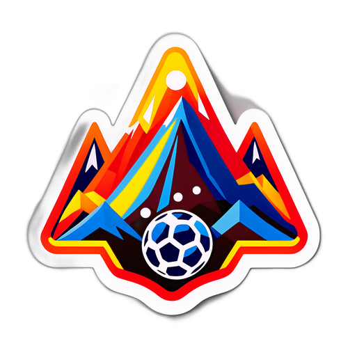 Sticker cu Vârful Muntelui Stilizat reprezentând Barca