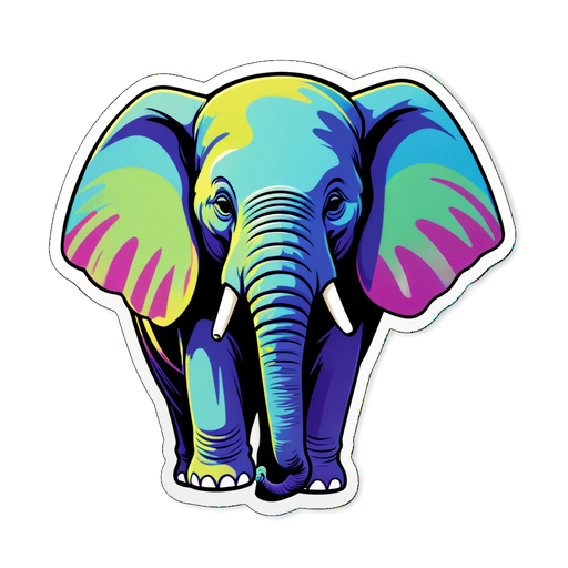 Unleash Your Inner Creative: The Psychedelic Elephant Sticker Taking the Internet by Storm!