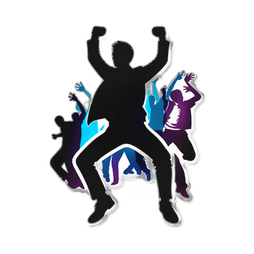 סילואט אמנותי של אורי מלמיליאן בתנועה מפורסמת