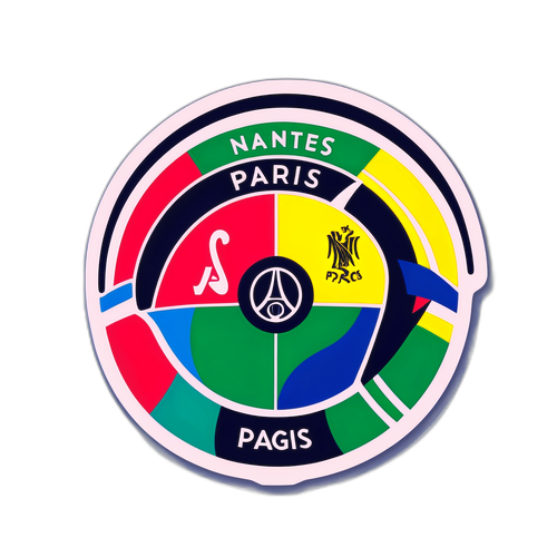 Minimalist design af Nantes vs PSG fodboldkamp