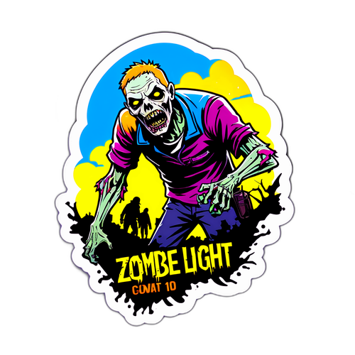Яркая наклейка с зомби и действием из Dying Light 2