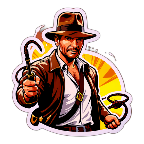 Indiana Jones s charakteristickým kloboukem a bičem