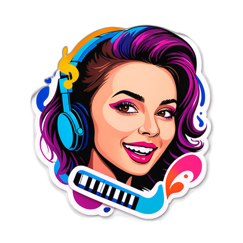 Наклейка с певицей Юлией Началовой в стиле 90-х