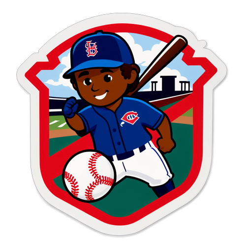 Sticker ng MLB na may Baseball Diamond at Bat
