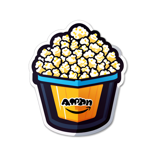 Samolepka s motivem Amazon Prime a popcornem