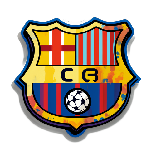 Sticker Retro Klasik Barcelona yang Memukau dengan Warna Ceria!