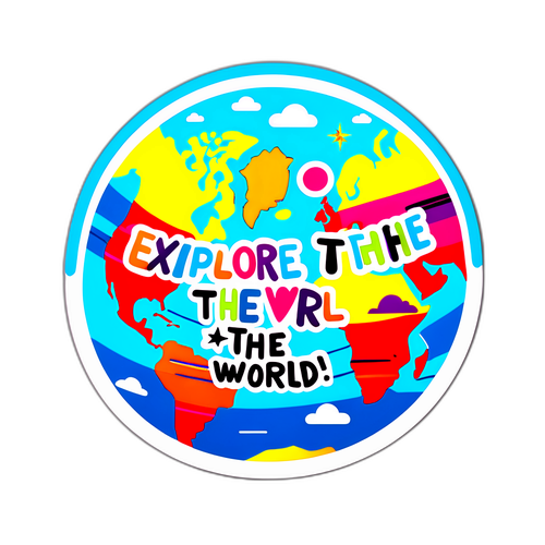 Vibrant Globe Travel Sticker