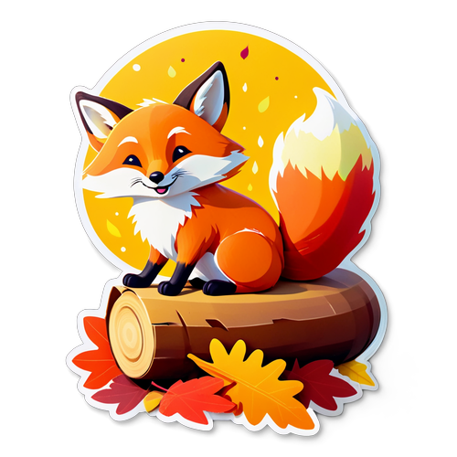 Playful Fox in Autumn
