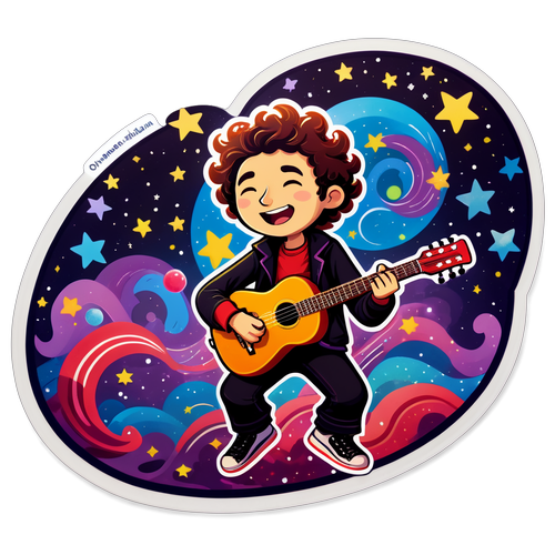 אומר נודלמן מנגן בגיטרה תחת שמיים מלאstars