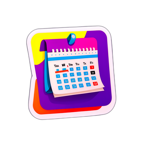 Vibrant na Sticker ng Petsa ng Buwis