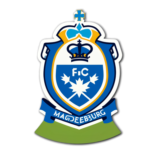 Sticker für 1. FC Magdeburg mit motivierendem Sportmotto und Vereinswappen