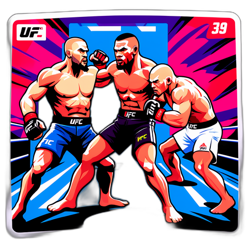 Energisk avbildning av UFC 319:s huvudkortfighters
