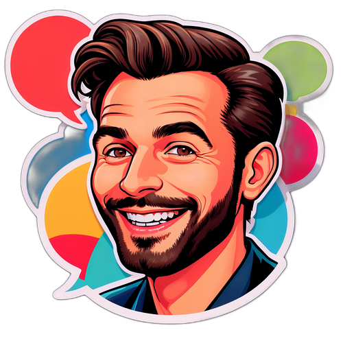 Sticker de Julien Courbet avec un sourire charismatique
