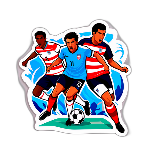 Sticker Pertandingan Sepak Bola USA vs Guatemala