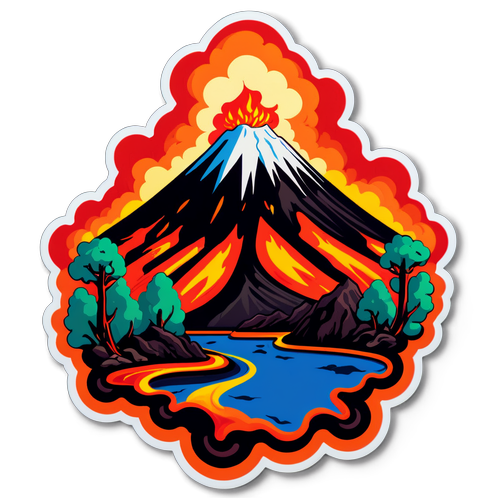 Adesivo ispirato alla natura che celebra il Monte Etna