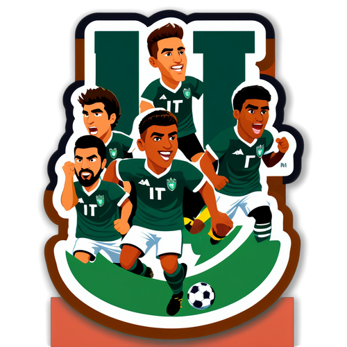 A divertida adesivo com ilustrações de jogadores do Palmeiras e Noroeste