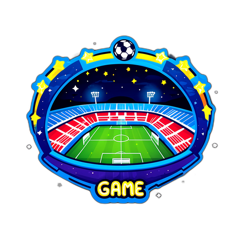 Bức tranh nghệ thuật về sân vận động bóng đá vào ban đêm