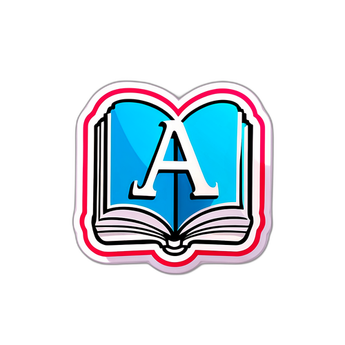 Biểu tượng sách mở và chữ "A" trong phong cách học thuật