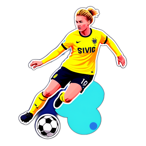 Trine Østergaard i aktion med bolden