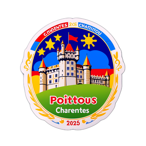 Design d'un autocollant coloré pour Miss Poitou-Charentes 2025