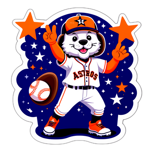 Playful Houston Astros Mascot Sticker