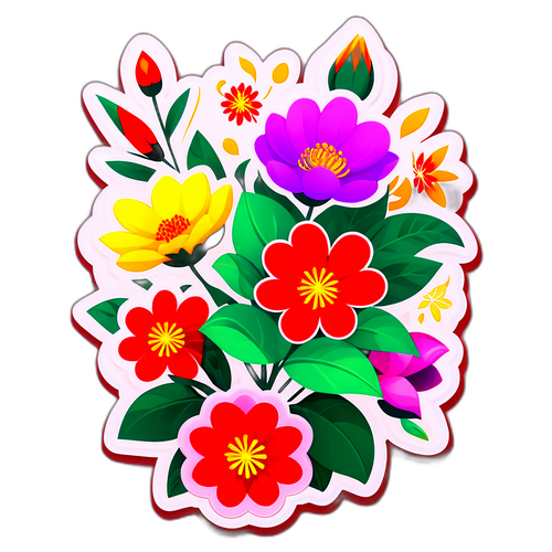 Hình ảnh hoa Tết cùng những lời chúc ấm áp