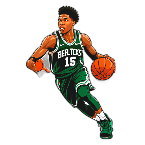Isang sticker ng batang Alex Antetokounmpo na naglalaro ng basketball