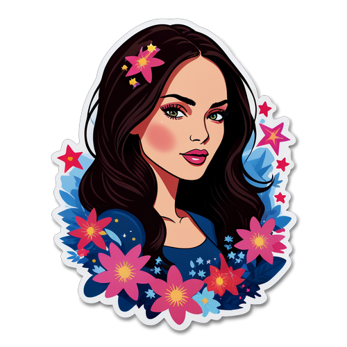 Falling for You: En Magisk Romantisk Sticker Med Megan Fox Silhuett!