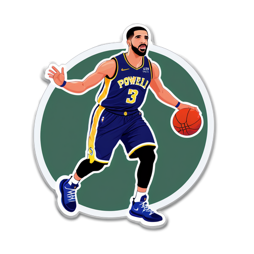 Dynamic Basketball Sticker of Drake Powell