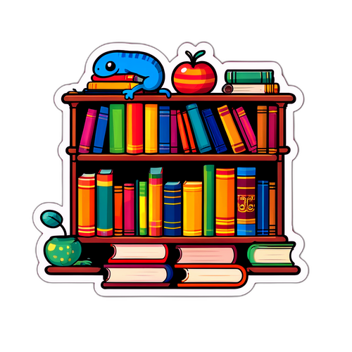 Boekenkast met boeken en boekwormen