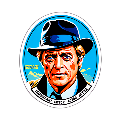 Vintage Naklejka z Robertem Redfordem